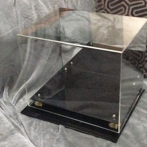 Full size football acrylic mirrored back display case